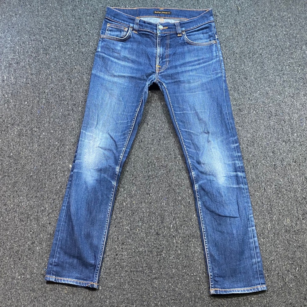 Nudie Jeans Co Denim Jeans Sz 31 Mens Blue Skater Grunge Faded Streetwear